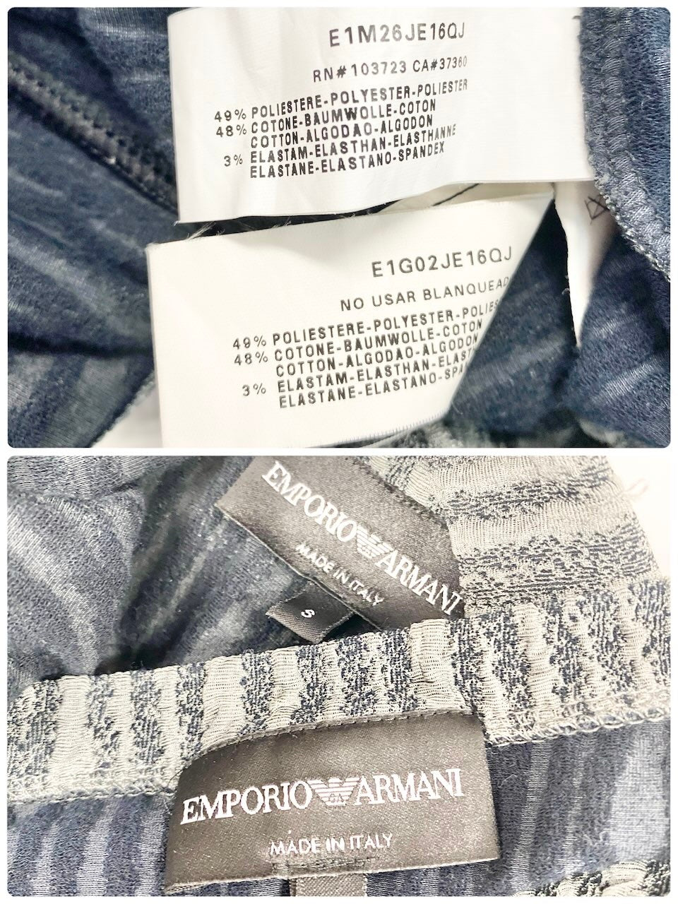 73c31 EMPORIO ARMANI エンポリオアルマーニ セットアンサンブル テーラードジャケット 半袖カットソー ストレッチ エンボス加工 Sサイズ グレー系 メンズ 男性用u02t