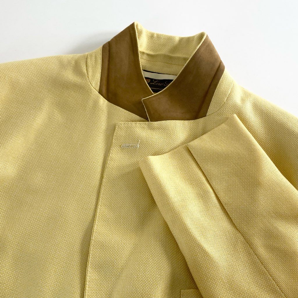 59g3 イタリア製 Loro Piana ロロピアーナ テーラードジャケット ブレザー サイズ52 イエロー カシミヤ93% 絹7% メンズ 紳士服