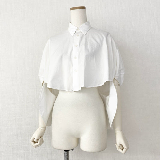 76e14 JUNYA WATANABE COMME des GARCONS ジュンヤワタナベ コムデギャルソン 変形立体裁断 ショートボレロシャツ ブラウス トップス JA-B017 XS ホワイト コットン100% AD2017 レディース