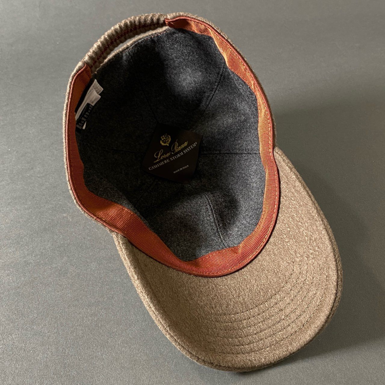 h5 Loro Piana ロロピアーナ サイズM ベージュ系 カシミヤ100% カシミヤキャップ ベースボールキャップ 帽子 レディース 女性用