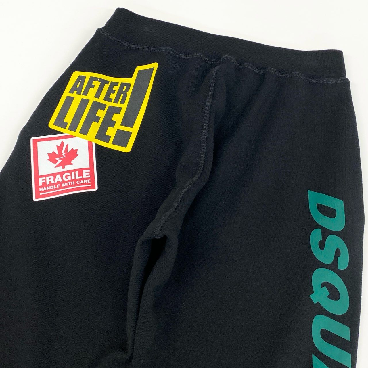 66g24 《タグ付き》 DSQUARED2 ディースクエアード スウェットパンツ イージーパンツ ロゴプリント クロップド丈 XS ブラック レディース_