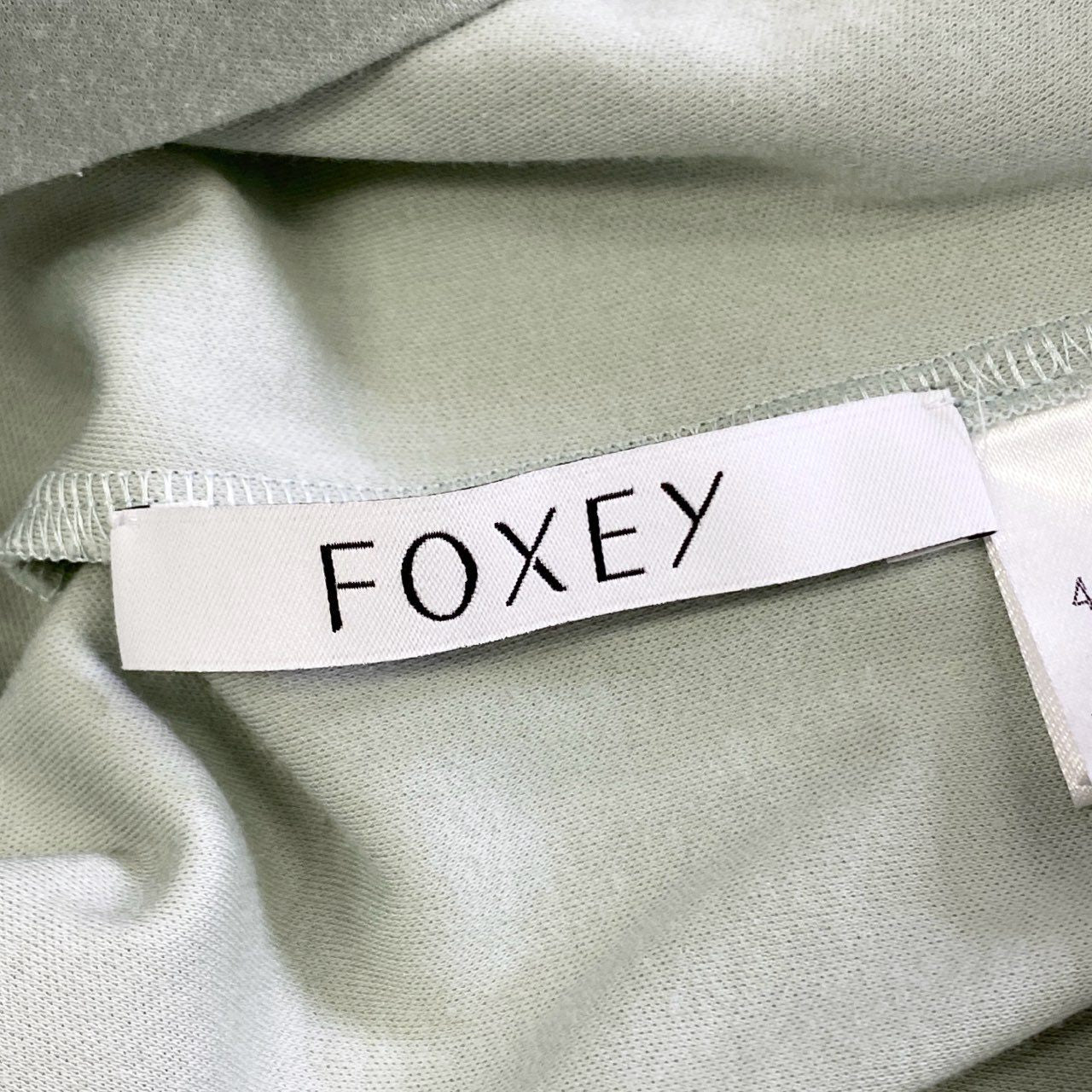 38k12 FOXEY フォクシー 40805 コントロールC ロゴ刺繍 半袖Tシャツ カットソー トップス サイズ38 ミントグリーン コットン100% レディース