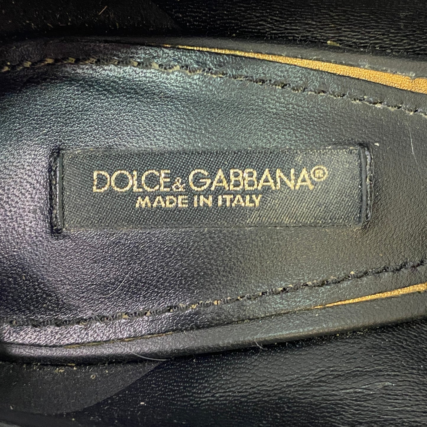 1g9 《美品》 DOLCE&GABBANA ドルチェアンドガッバーナ Pearl Devotion バックルパンプス 36 ブラック レザー ゴールド金具 シューズ D&G ドルガバ