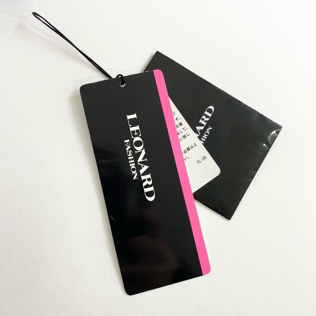51d9 《新品タグ付き》 定価89250円 LEONARD レオナール タックプリーツ フレアスカート 総柄スカート 膝丈スカート サイズ2 マルチカラー ウール100% レディース 日本製