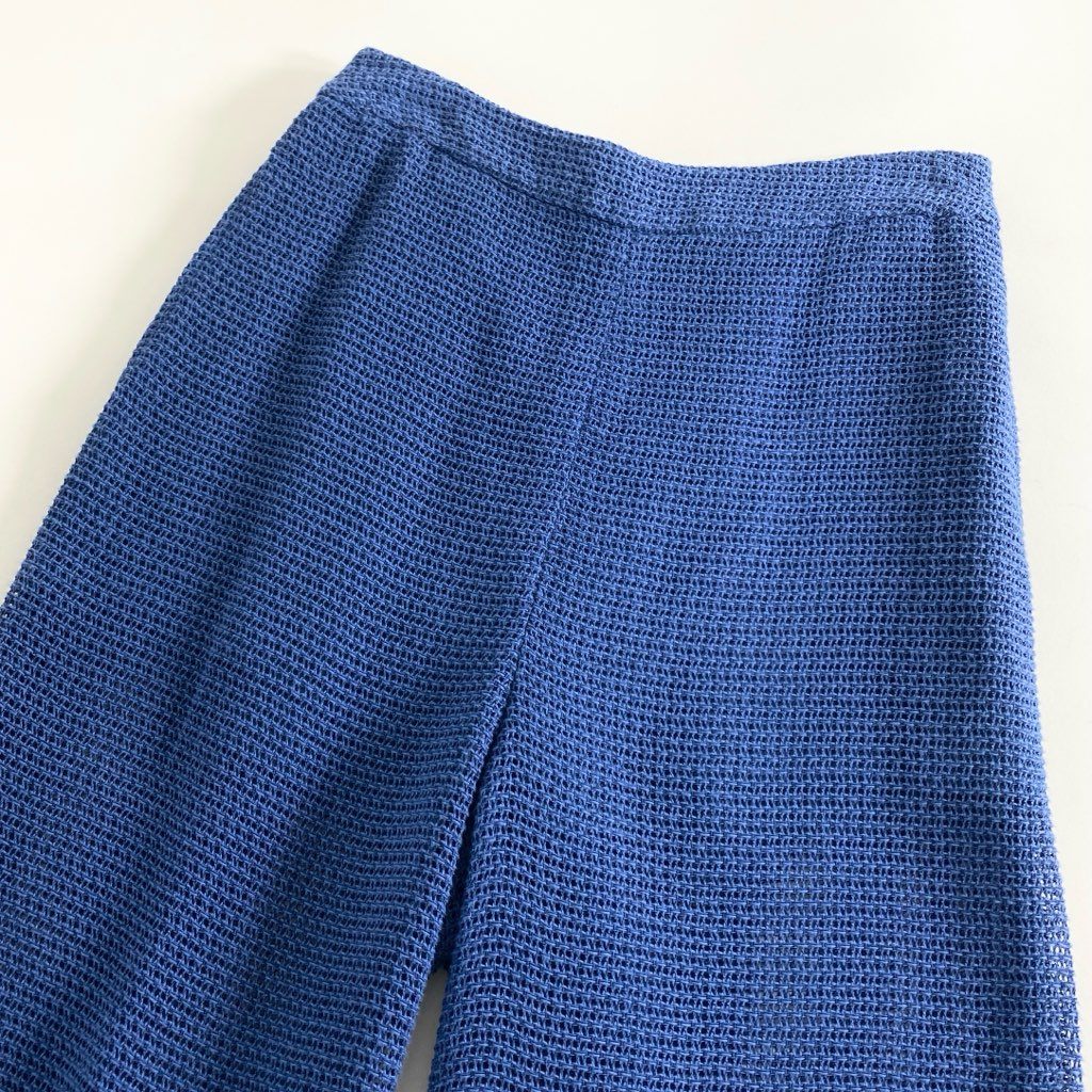 32d5 《未使用》 定価¥41,800 Ron Herman ロンハーマン コットンニット メッシュパンツ XS ブルー ボトムス タグ付き
