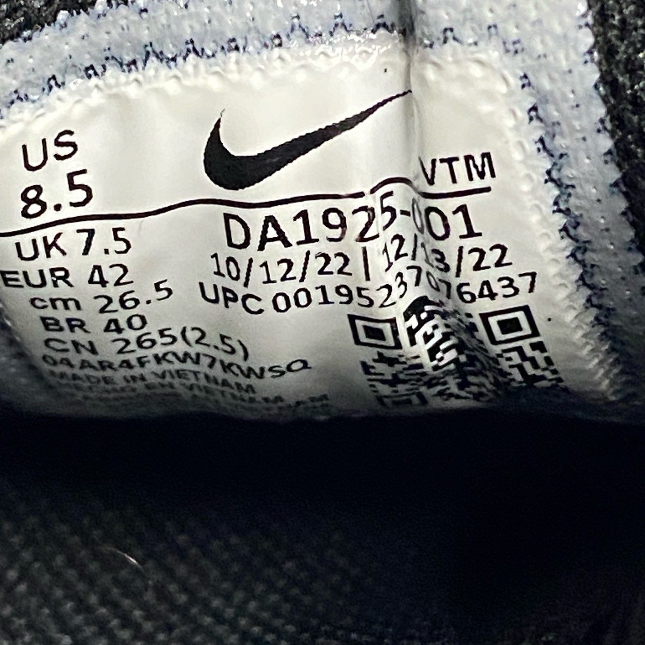 9f12 NIKE ナイキ Air Max エアマックス スニーカー DA1925-001 26.5cm ブラック グレー ランニング シューズ
