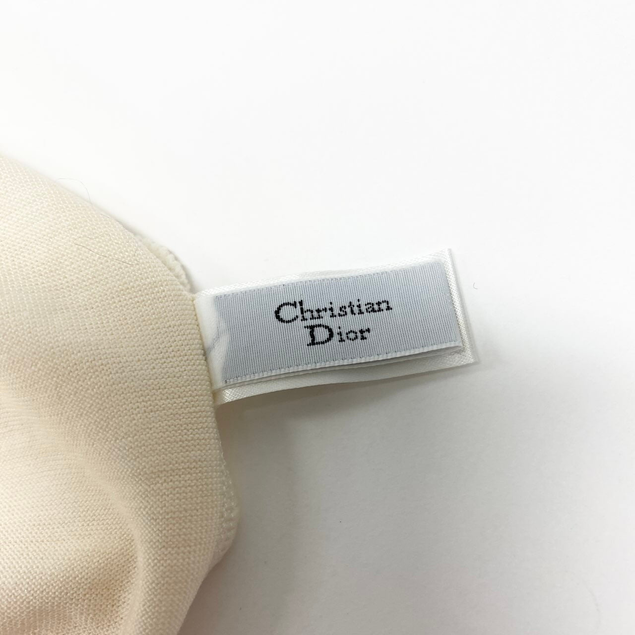 c30 Christian Dior トップス エンブレム刺繍 T-Shirt M アイボリー シルクウール レディース
