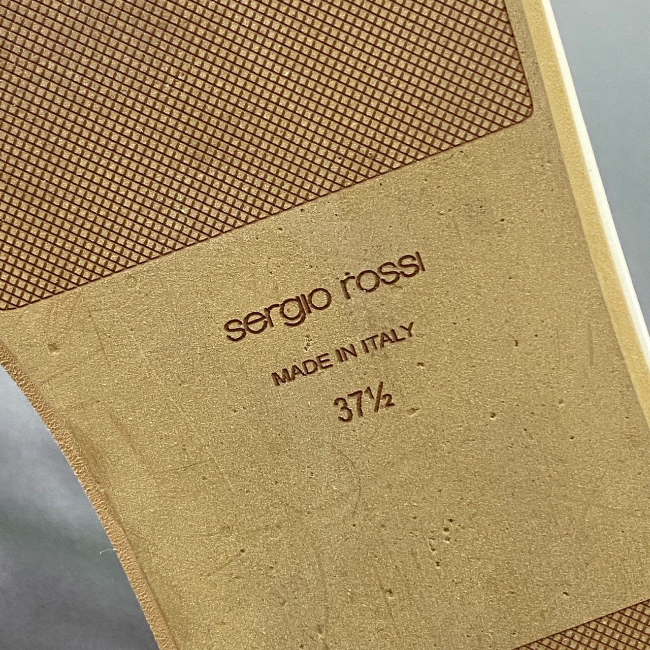 4j24 定価¥117,700 sergio rossi セルジオロッシ SR NORA メタルバックル ストラップサンダル 37 1/2 チョークホワイト レザー シューズ イタリア製