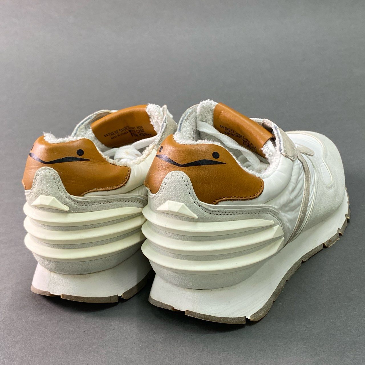 5g24 定価¥47.300 VOILE BLANCHE ボイルブランシェ LIAM POWER CHAMOIS リアムパワー スニーカー 40 ホワイト スエードレザー シューズ 箱付き_