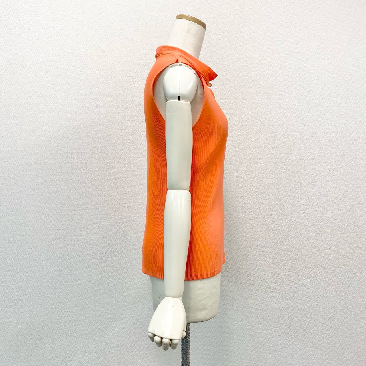 41h24 PLEATS PLEASE プリーツプリーズ イッセイミヤケ プリーツ加工 ノースリーブカットソー トップス PP03FK303 3 オレンジ ポリエステル レディースu02t
