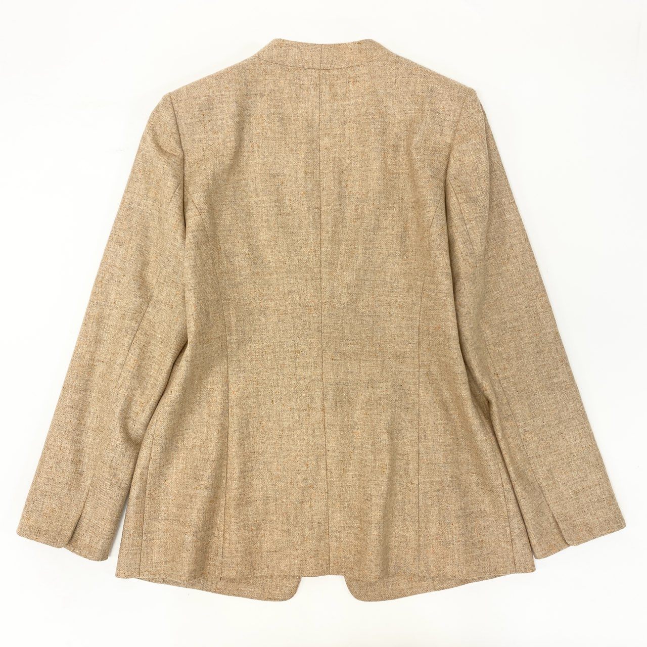 86j20 《極美品》 Leilian レリアン ノーカラージャケット テーラードジャケット ロロピアーナ生地 カシミヤ97% サイズ9 ベージュ ミックスネップ レディースu02t