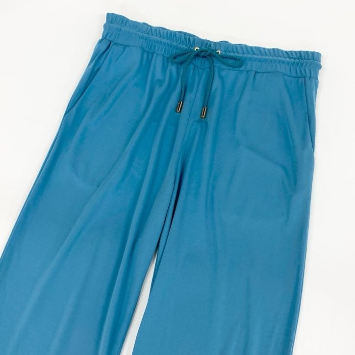 80g23 LEONARD レオナール ボトムス スラックスパンツ イタリア製 レーヨン混紡 春夏 レディース 女性用 0443502 40 ブルー