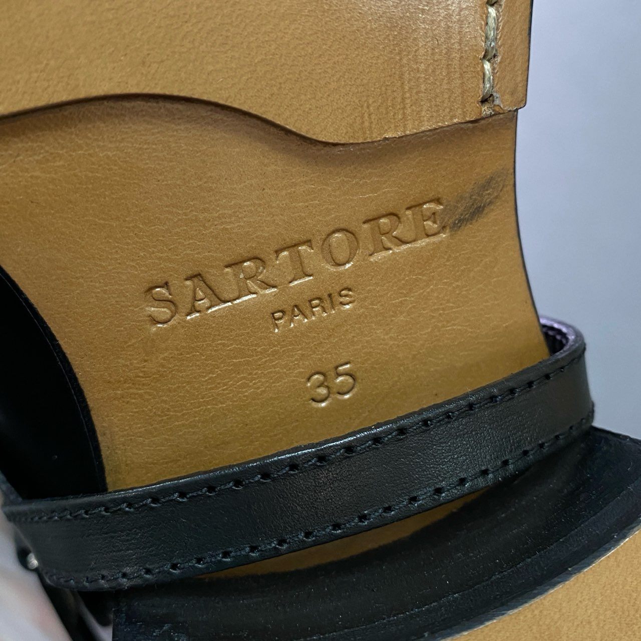 2b28 SARTORE サルトル 定価¥162.800 レザーロングブーツ 切替ブーツ leather レディース イタリア製 35 ブラック レザー エナメル
