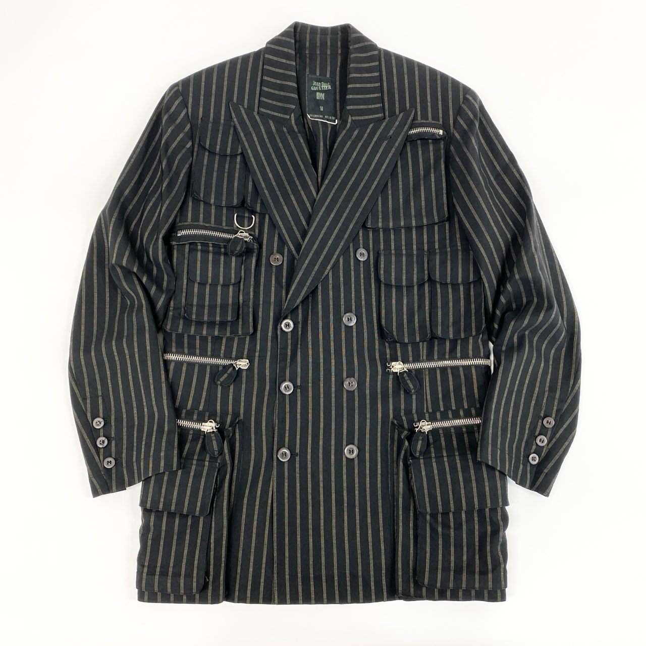 73f27【Archive vintage】Jean Paul GAULTIER HOMME ジャンポールゴルチエ オム タクティカルギミック ダブルジャケット サイズ50 メンズ Gimmick double jacket 90'S mens Japan vintage