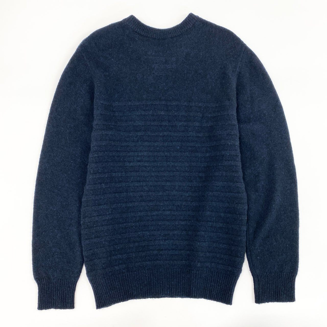 41c29 BALMAIN バルマン フランス製 カシミヤ100% ニットセーター L ネイビー 肩金釦 ボーダー