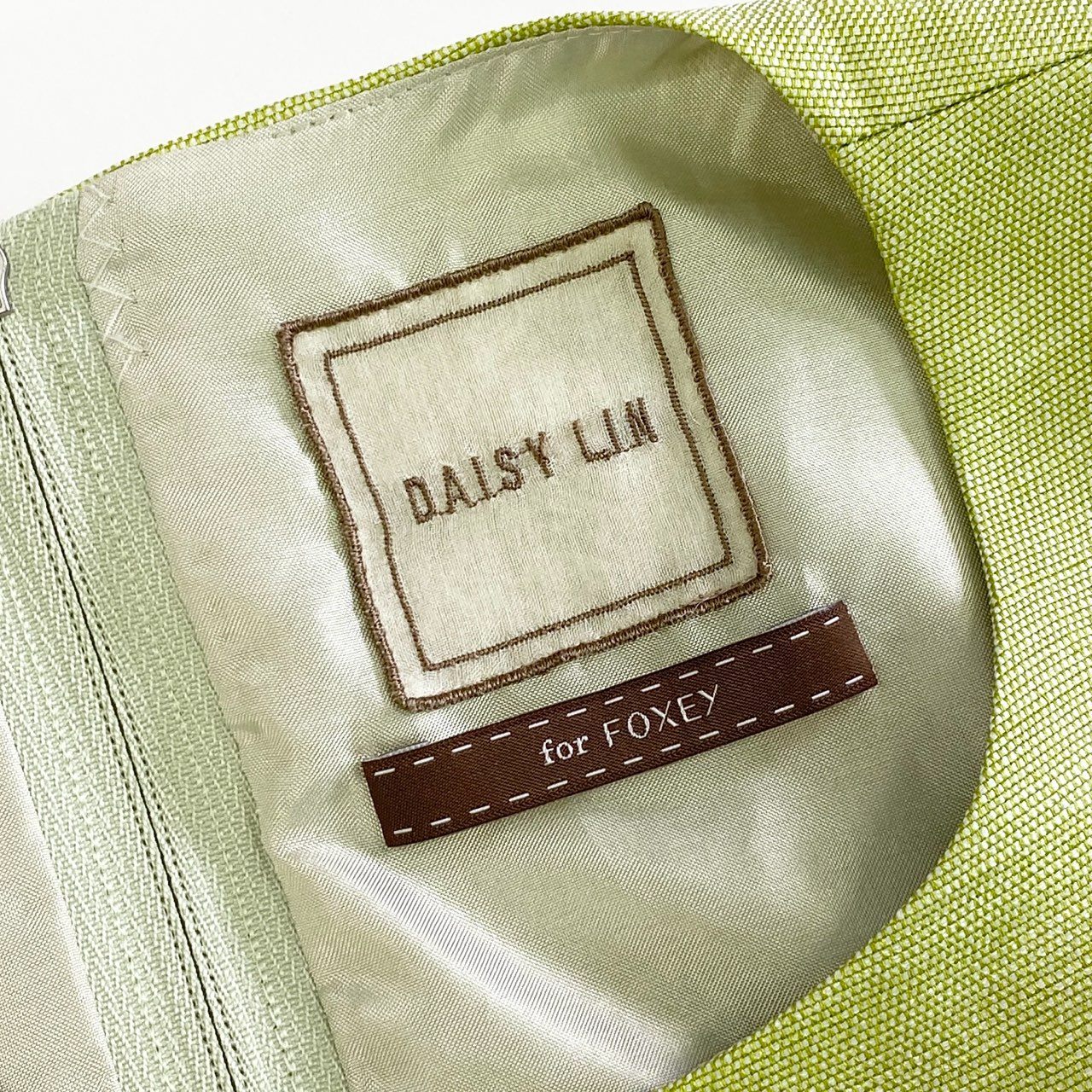 15j16 DAISY LIN for FOXEY 35123 デイジートラベル ノースリーブワンピース ドレス フリル サイズ38 ライトグリーン ポリエステル100% レディース日本製