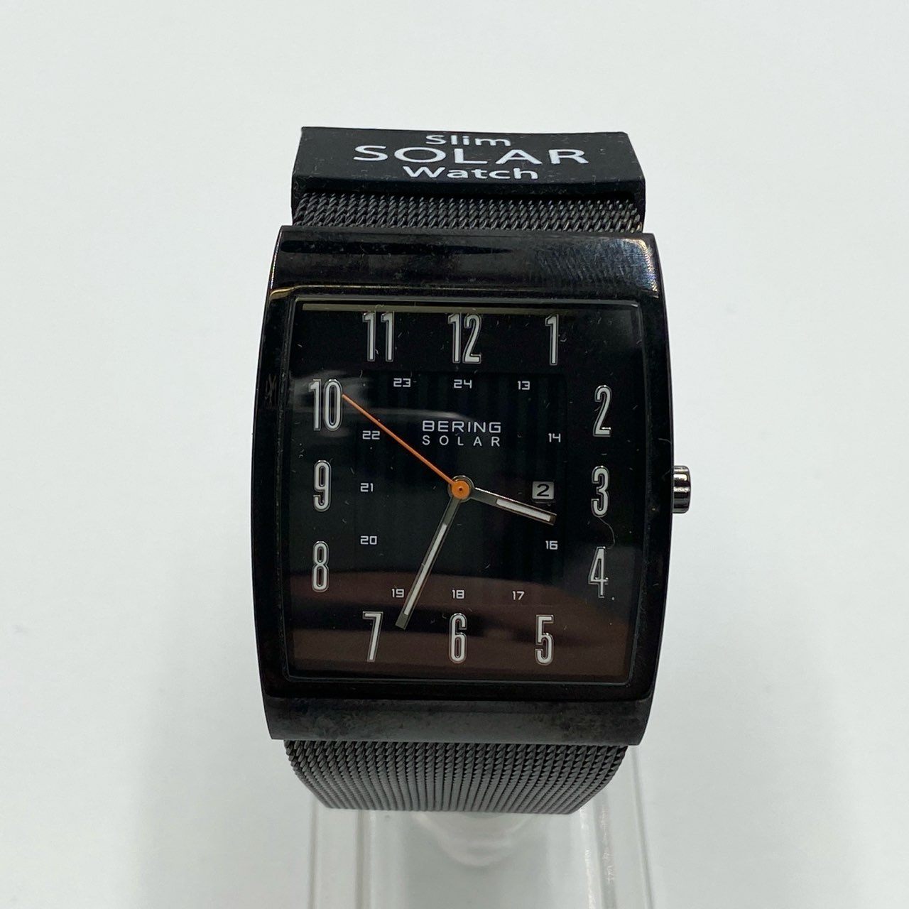 h21《美品》 BERING ベーリング Solar Powered Watch ソーラー 腕時計 16433-377 ブラック サファイアガラス アナログ 稼働 箱付きt18r
