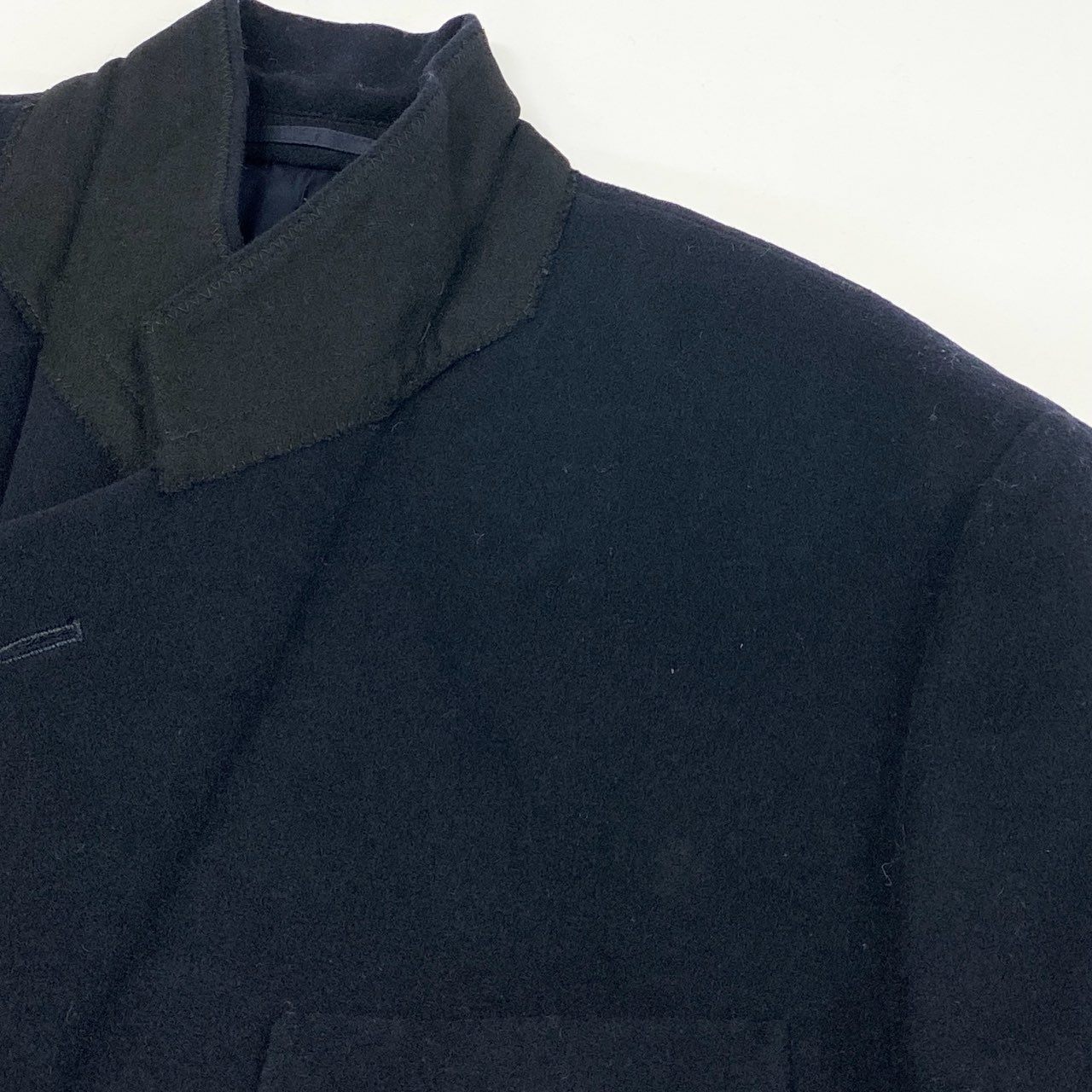 84i10 EMPORIO ARMANI エンポリオアルマーニ テーラードジャケット 紺ブレザー 金ボタン エンブレム ワッペン 46 ネイビー ウール 90s~00s old vintageu02t