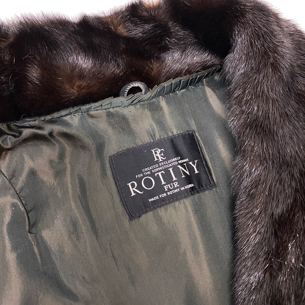 84L9 ROTINY ロティニー SAGA MINK 金サガ ダークミンク 丈112cm 超ロングコート サイズF ダークブラウン 最高級本毛皮t18r