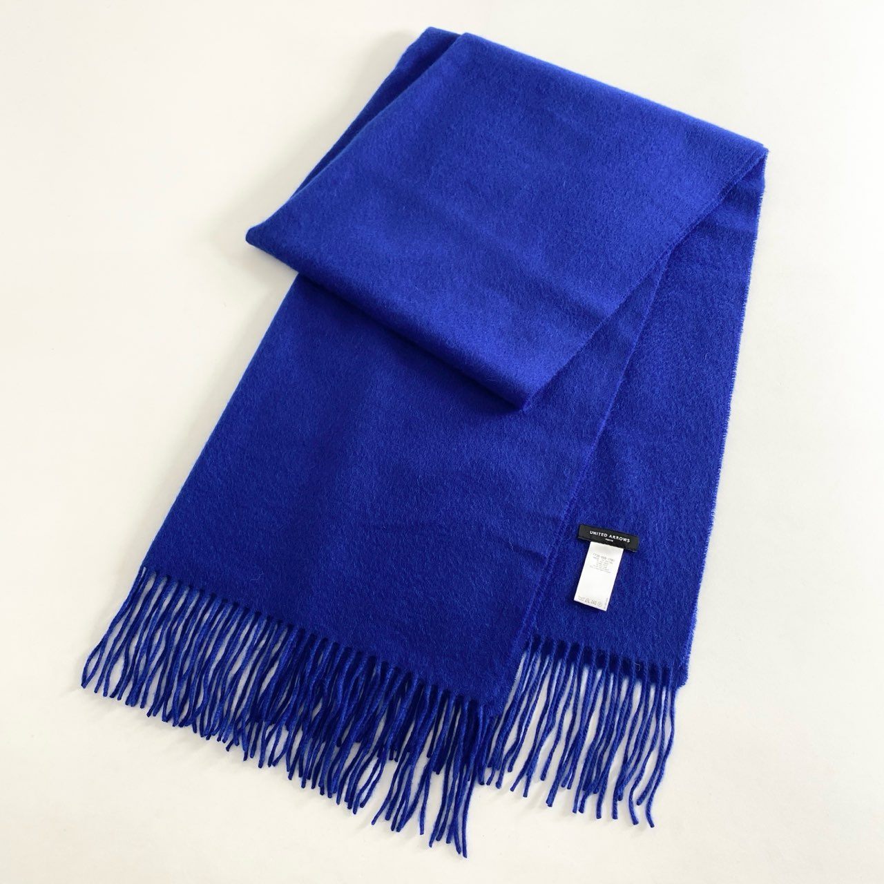 h301 UNITED ARROWS ユナイテッドアローズ カシミヤストール 大判ストール 発色ブルー カシミヤ100% レディース 女性用 マフラー