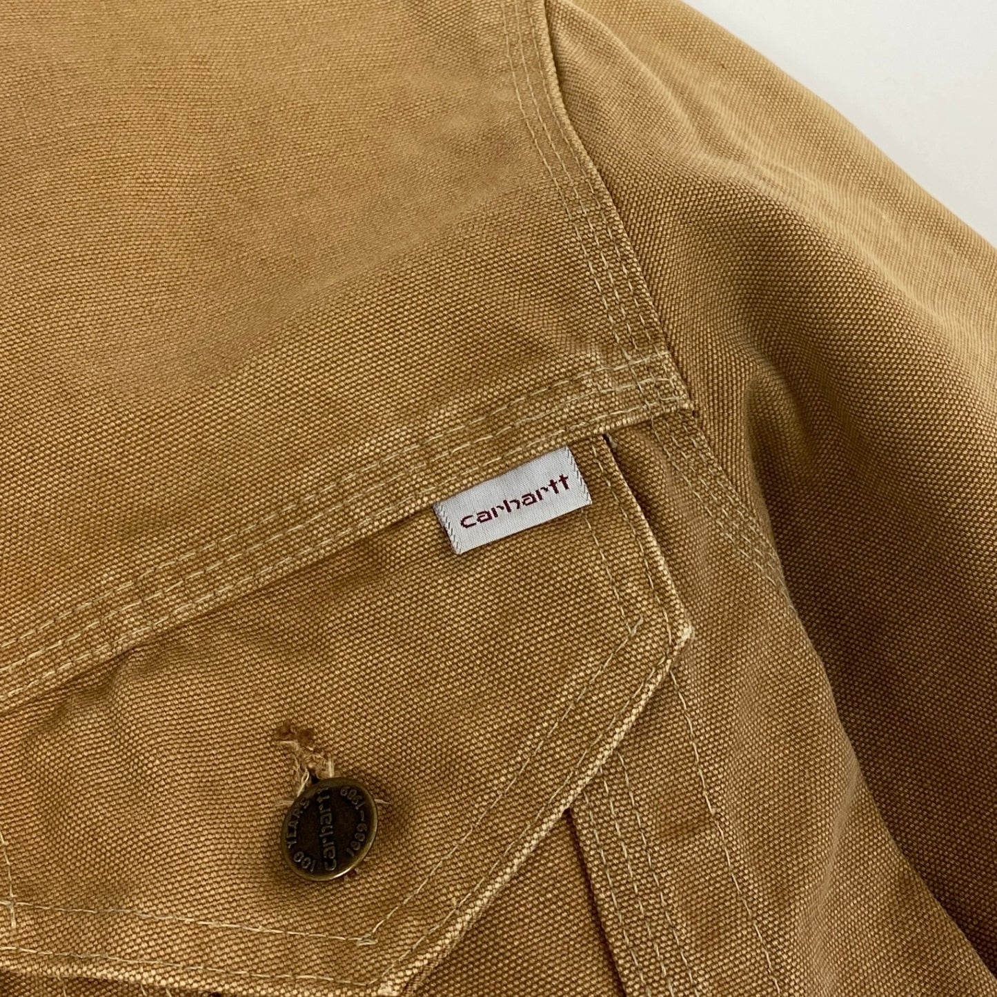 17h20 carhartt カーハート 80’s ヴィンテージ トラッカージャケット 38 ブラウン系 Vintage ダック生地 襟コーデュロイt18r