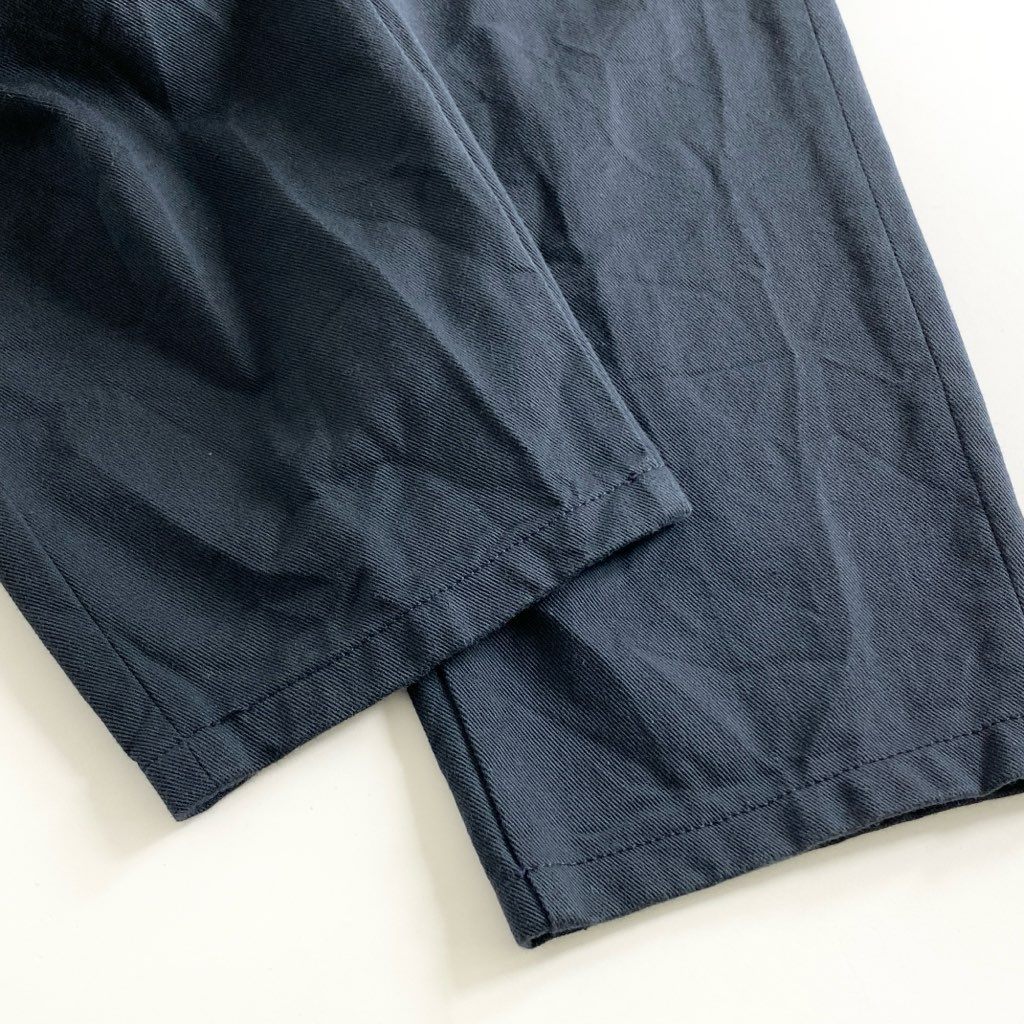 62e5 doublet ダブレット SILK CHINO WIDE TAPERED TROUSERS シルクチノ ワイドテーパードパンツ トラウザー ボトムス 21SS10PT145 Sサイズ ネイビー コットン