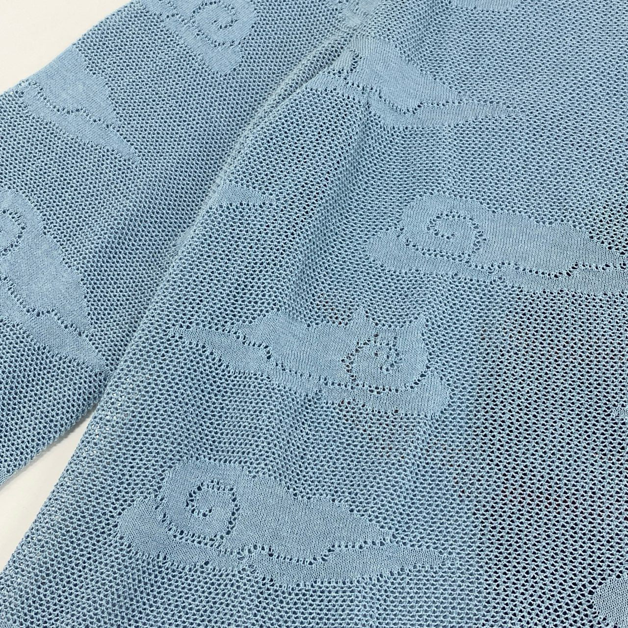 28d11 【未使用品】定価¥46200 OLLEBOREBLA オレボレブラ ビジュー付 メッシュカーディガン M ブルー ALBEROBELLO アルベロベロ タグ付