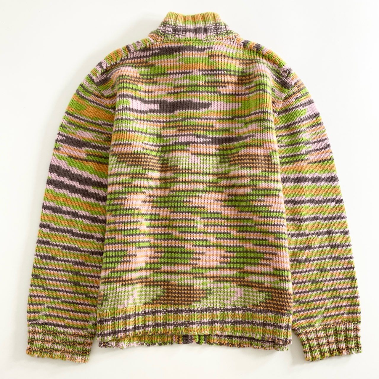 37d22 【美品】 伊製 MISSONI ミッソーニ カシミヤ100%ニット ジャガードニット カシミヤカーディガン 46 マルチカラー レディース 婦人服