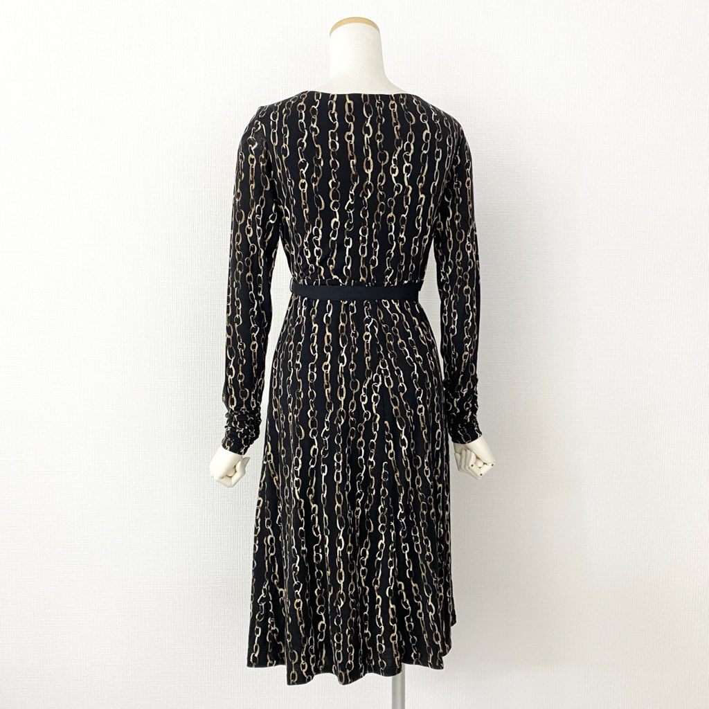 53h21 《未使用保管品》 定価¥74,550 タグ付き MaxMara マックスマーラ イタリア製 カシュクール 長袖ワンピース ドレス ロングスリーブ 38 ブラック