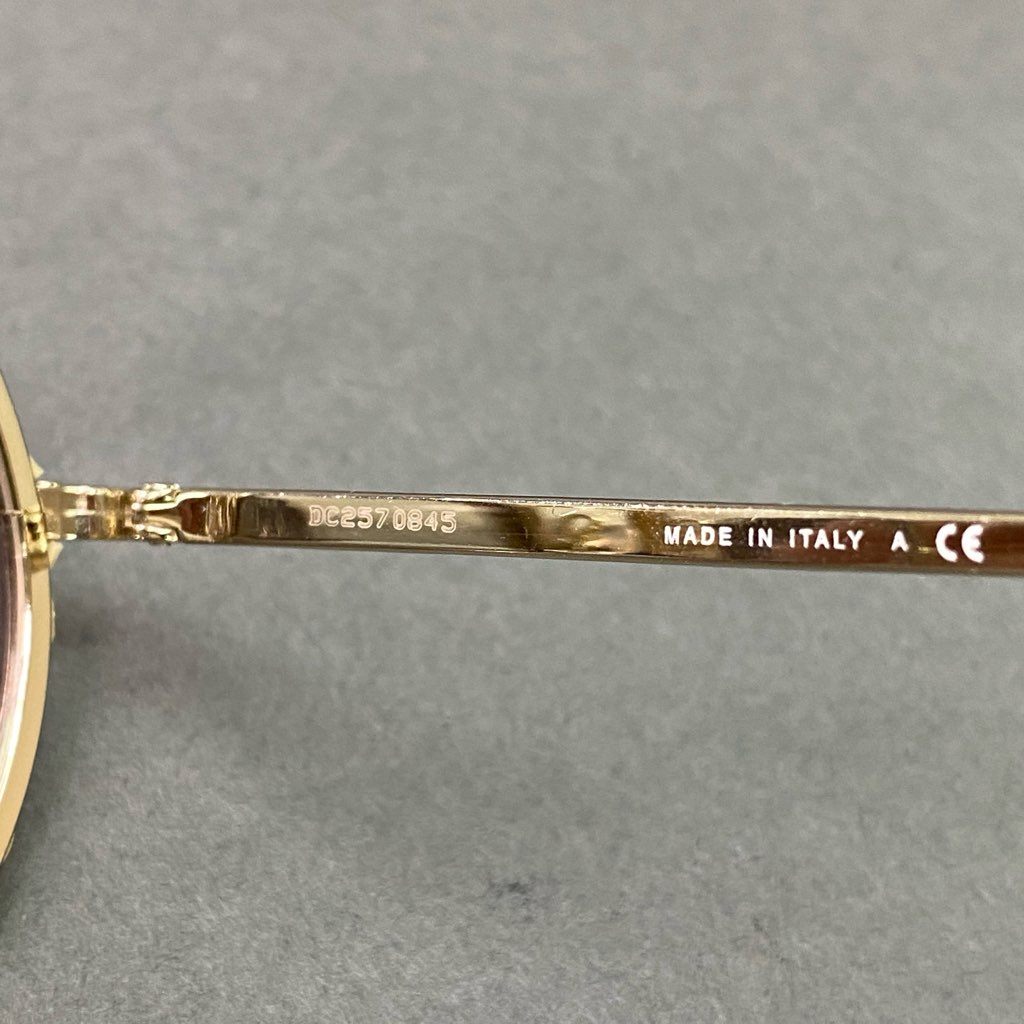 d6 CHANEL シャネル Raffia ラウンド アイウェア 丸メガネ 4250 ゴールドフレーム 眼鏡 サングラス