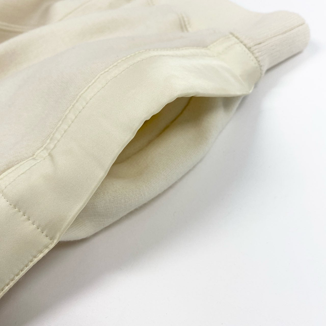 4h26 JIL SANDER + ジルサンダー サイドライン スウェットパンツ ボトムス 裏起毛 イージーパンツ リブ J40KA0158 32 クリーム ウール コットン レディースo07t