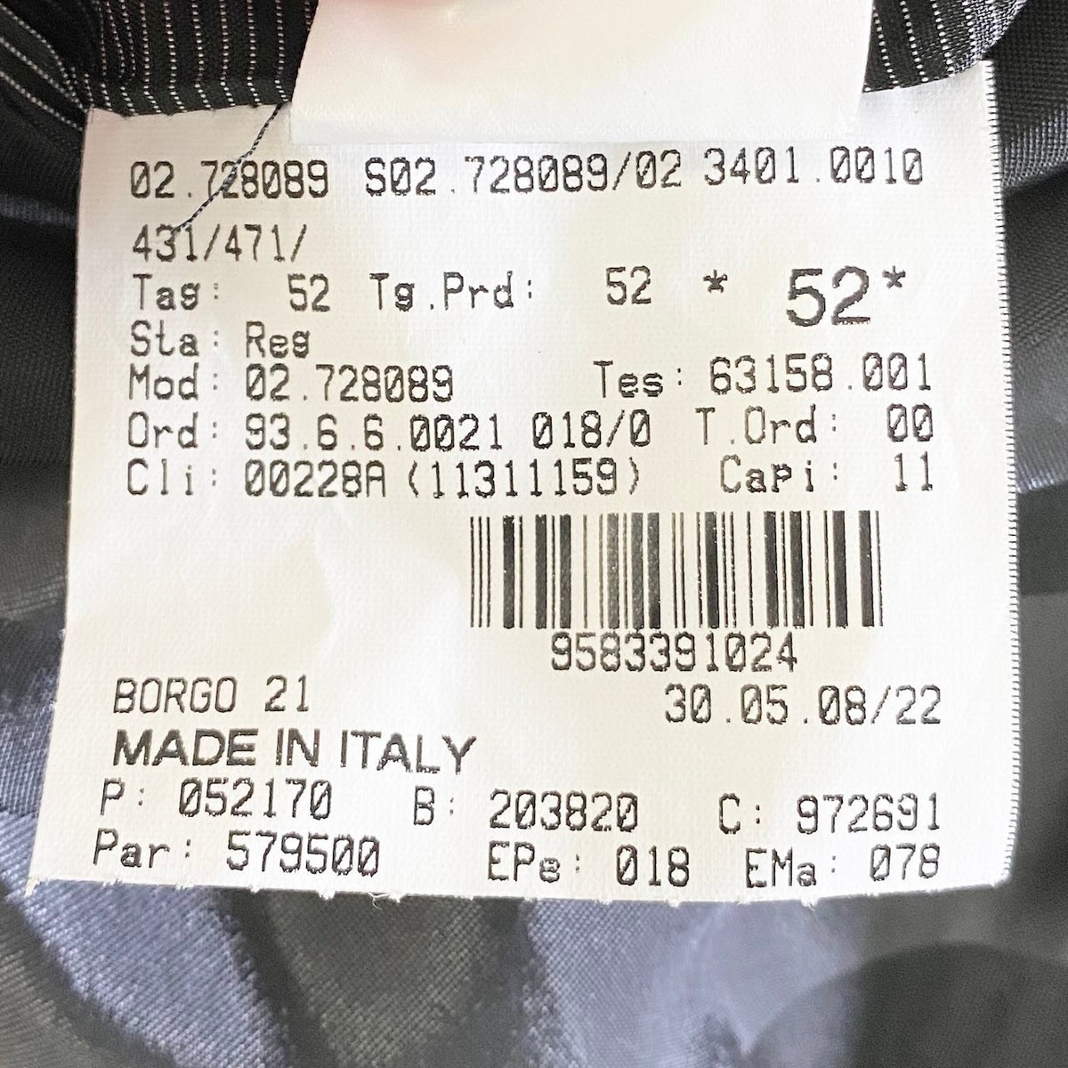 35j26 GIORGIO ARMANI ジョルジオアルマーニ BORGO21 黒タグ テーラードジャケット 大きいサイズ 52 ブラック メンズu02t