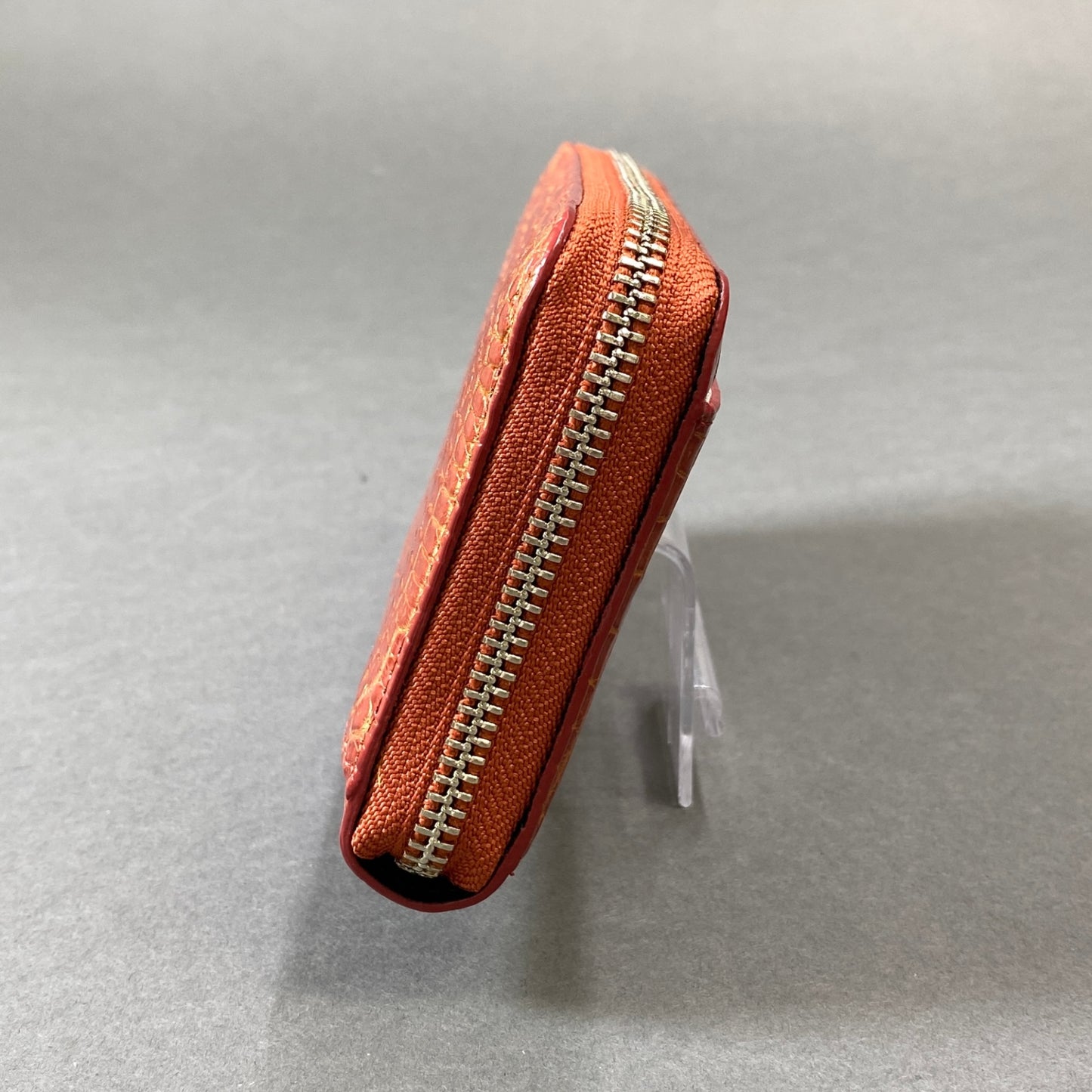 g31【美品】定価64,630円 Style Croco オレンジ系 クロコダイルレザー ラウンドジップ 長財布 ロングウォレット ユニセックス 本クロコ マットクロコk02i
