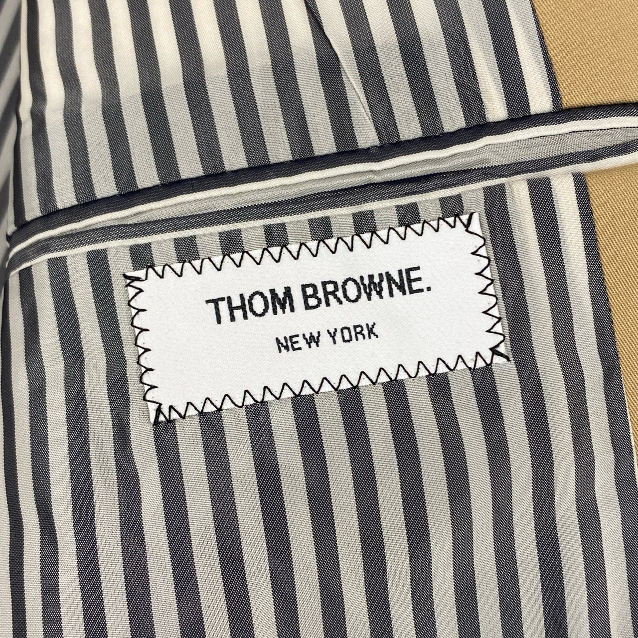 19k29 TOM BROWN トムブラウン バイカラー 3B テーラードジャケット 1 ベージュ ネイビー ブレザー 比翼ボタン 日本製