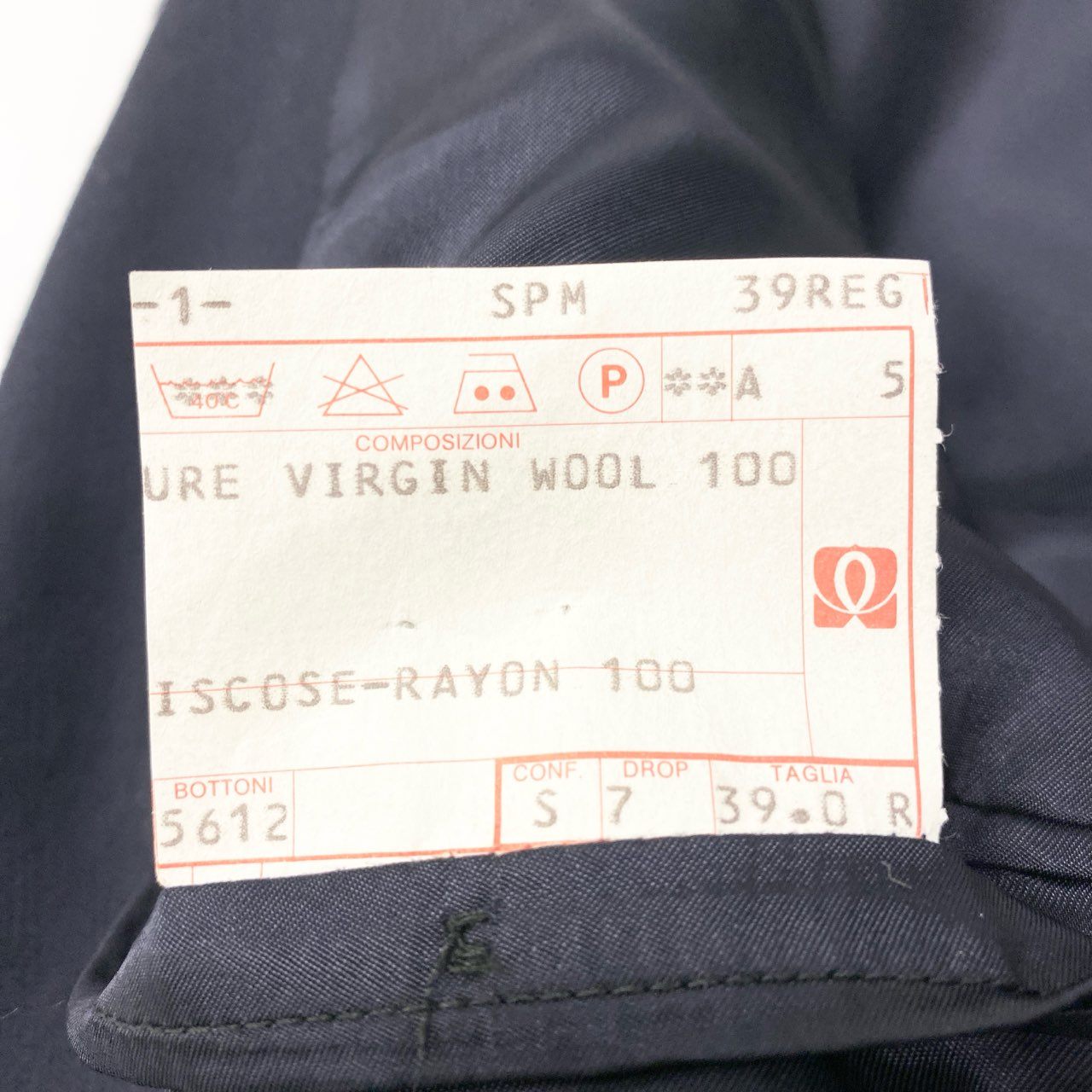 6k1 GIORGIO ARMANI ジョルジオアルマーニ イタリア製 80~90`s VINTAGE テーラードジャケット 2B 無地 フォーマル メンズ 紳士服 39 ネイビー ウール100%o07t