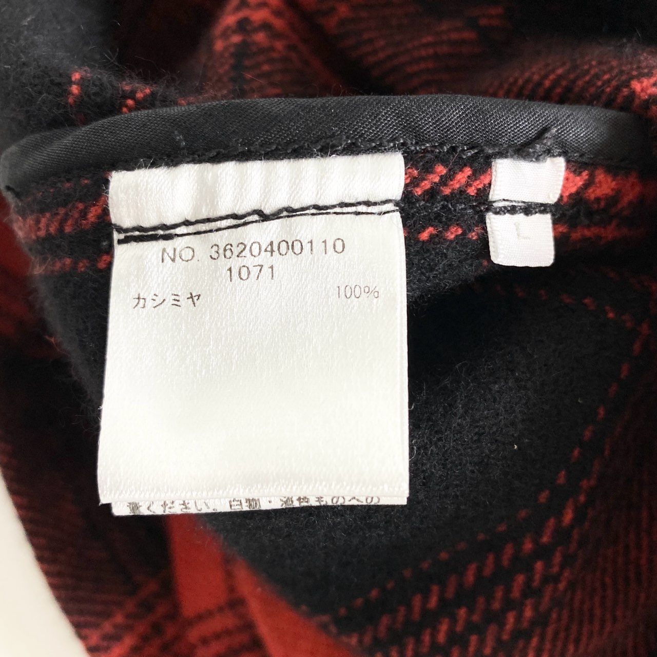 22h9 定価¥308,000 RON HERMAN ロンハーマン Cashmere Shirt Jacket カシミヤ シャツジャケット L レッド ブラック カシミヤ100% UPSTAIRS オンブレチェック メンズ
