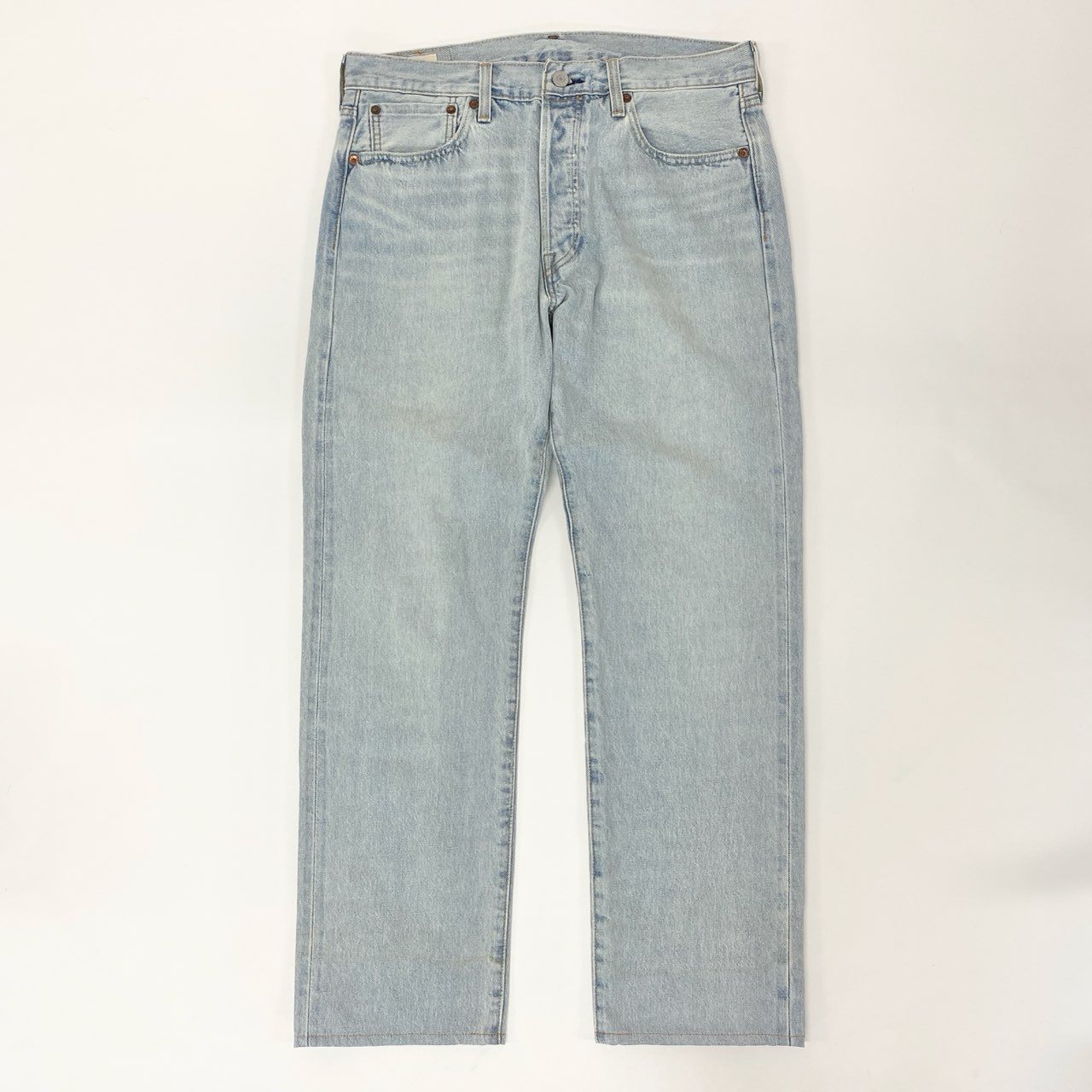54h27 Levi's リーバイス 501 ボタンフライ ストレート デニムパンツ ボトムス ジーンズ セルビッジデニム 赤耳 アイスウォッシュ 00501-3398 W33 L32 ブルー コットンo07t