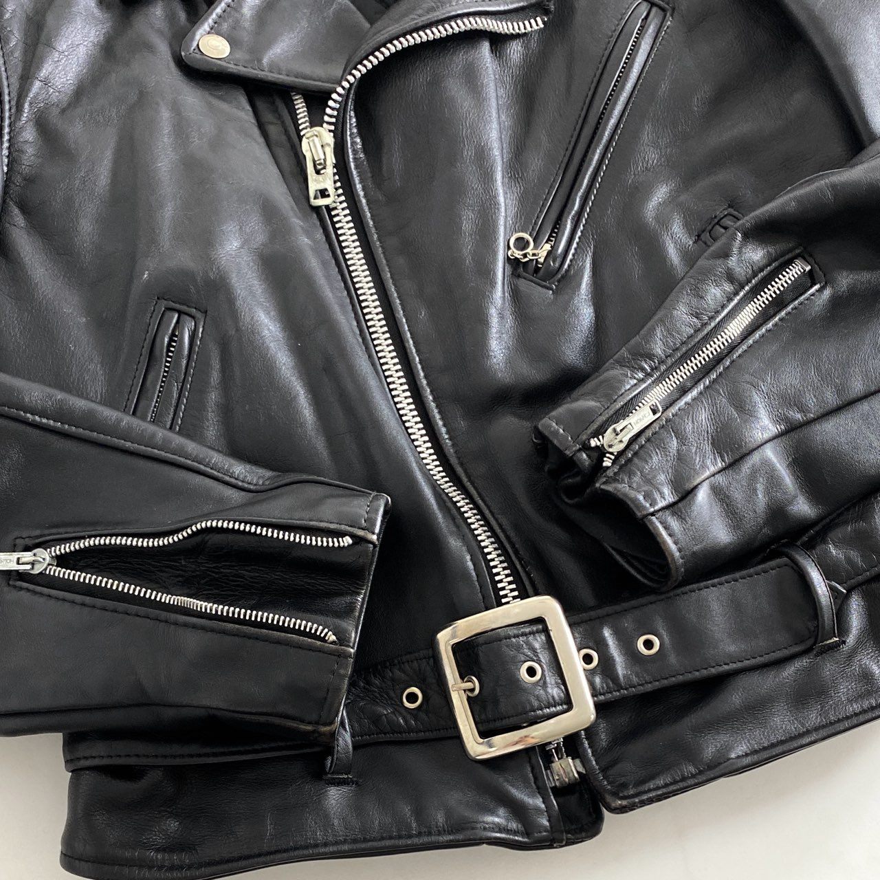 33h11 Schott ショット ダブルライダースジャケット レザージャケット サイズ40 ブラック カウレザー メンズ 男性用 アウター
