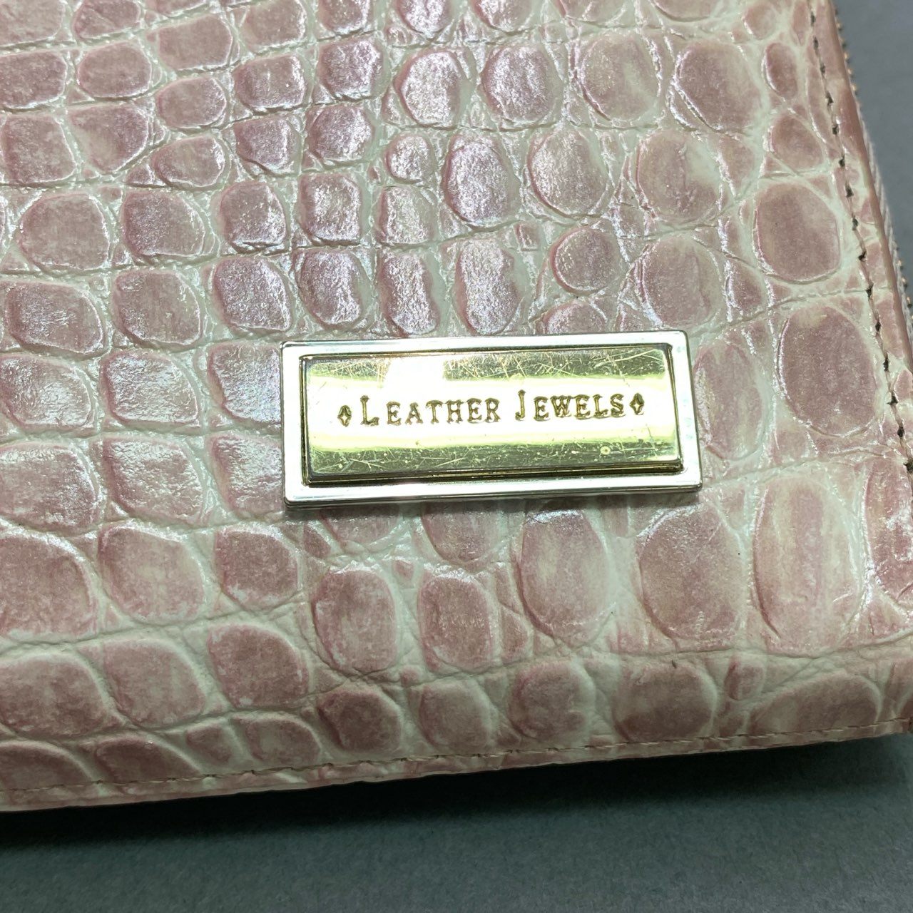 f10 LEATHER JEWELS Crystal レザージュエルズ クリスタル クロコダイル型押しレザー 長財布 ローザ UNICASTA LEATHER レディース ロングウォレット
