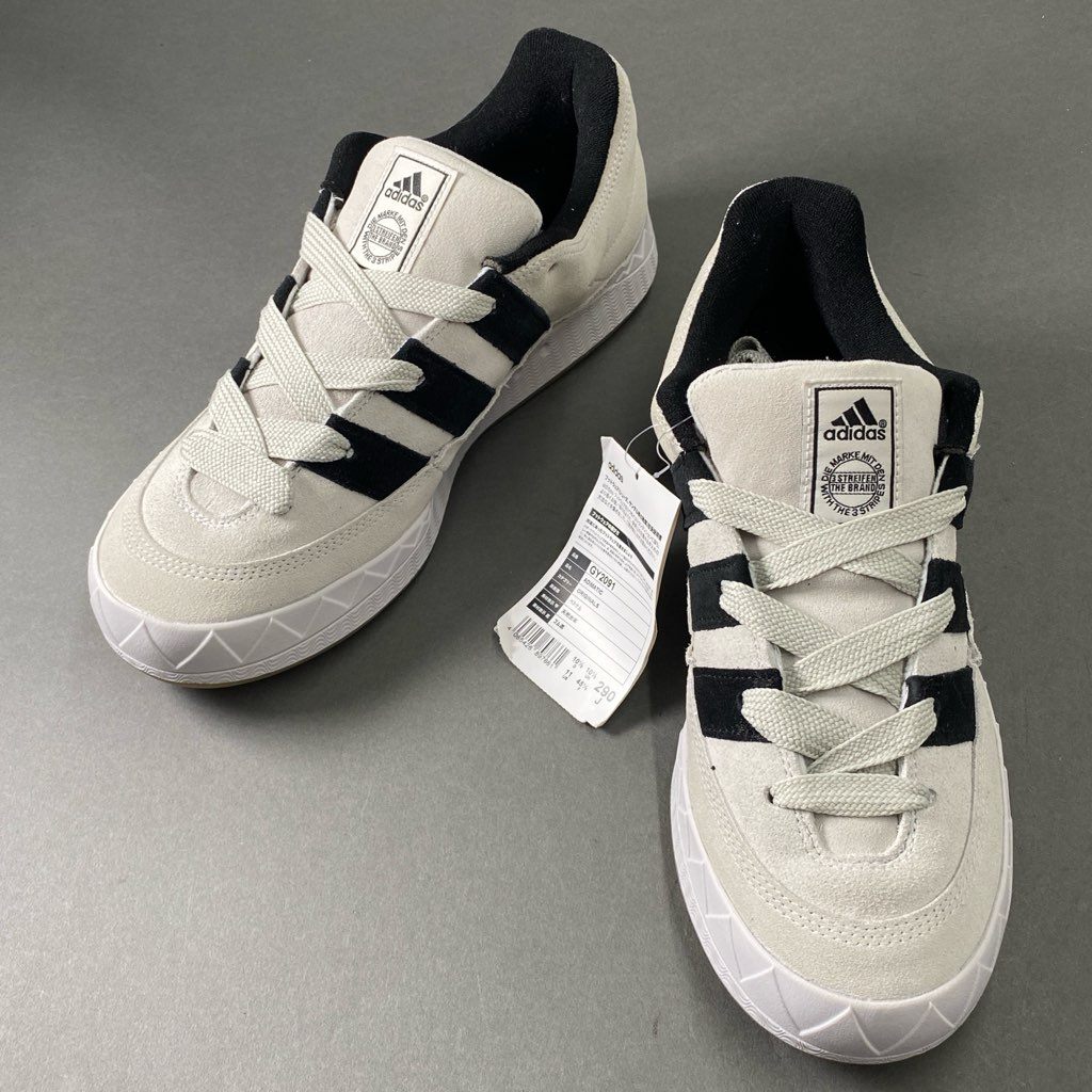 10f6 《未使用保管品》 adidas アディダス ADIMATIC アディマティック スニーカー 29cm ホワイト スウェード シューズ タグ付き