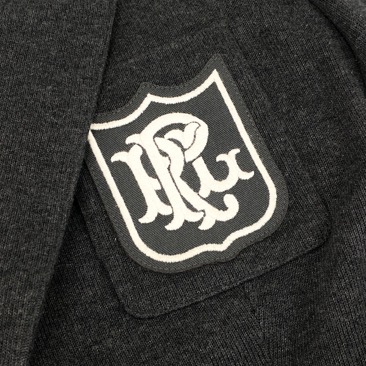 5d2 《美品》 POLO RALPH LAUREN ポロラルフローレン ロゴワッペン テーラードジャケット ブレザー ニットジャケット 0 グレー