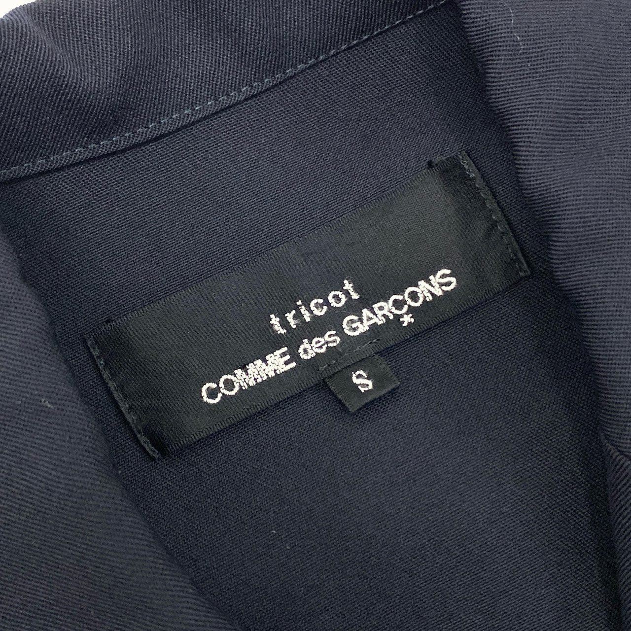 14j9 《美品》toricot COMME des GARCONS トリココムデギャルソン チェスターコート ロングコート ワンピース ジャケット AD1992 TO-05023S Sサイズ ネイビー レディースu02t