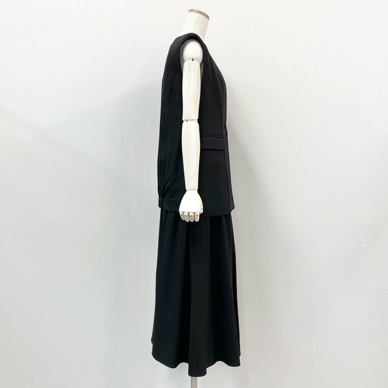 41a23 《美品》 ELENDEEK エレンディーク 24AW コンビネーション ジレワンピース 1 ブラック ドレス DRESS ONE PIECE