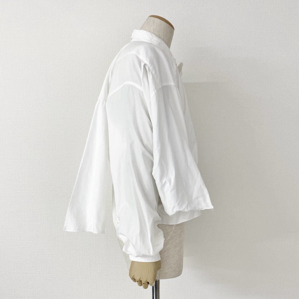 48h13 イタリア製 MAISON MARTIN MARGIELA メゾン マルタン マルジェラ ここのえ期 変形シャツ ブラウス 長袖シャツ 500C351742 サイズM ホワイト コットン レディース アーカイブ