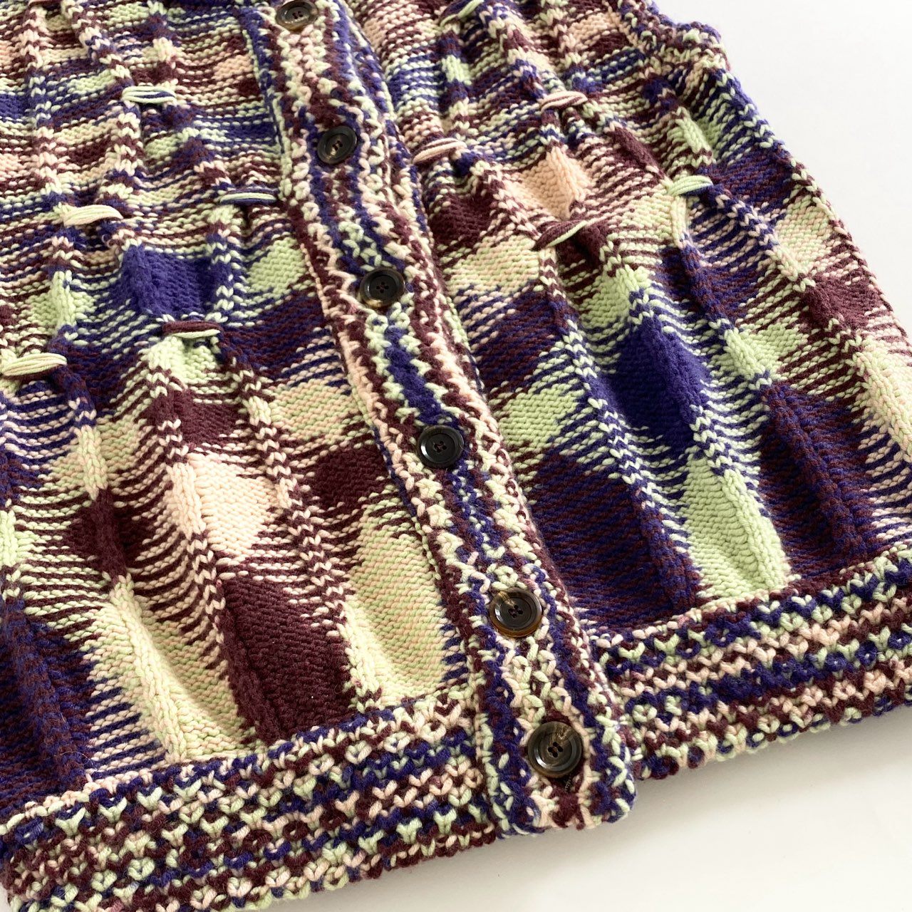37d22 【美品】 伊製 MISSONI ミッソーニ 46 マルチカラー カシミヤ100%ニット ニットベスト カシミヤニット レディース 婦人服