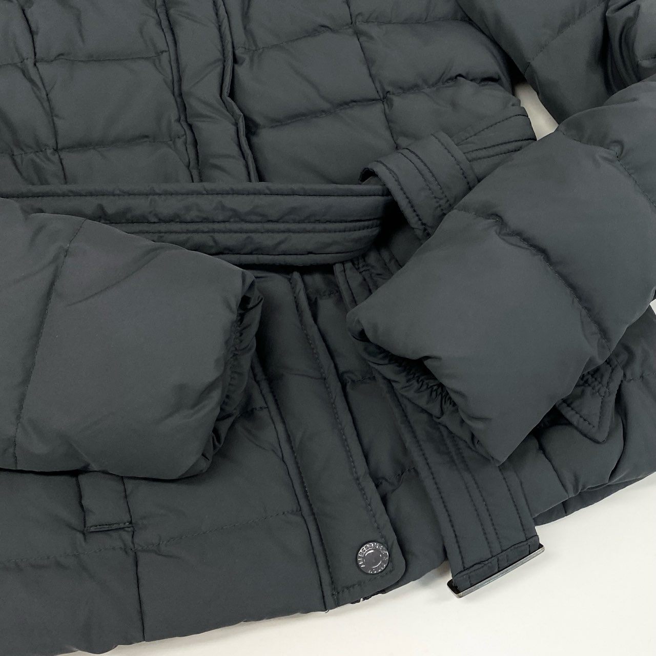 74i8 Abercrombie&Fitch アバクロンビーアンドフィッチ ダウンジャケット アウター ウエストベルト ファー S グレー系 レディースk02i