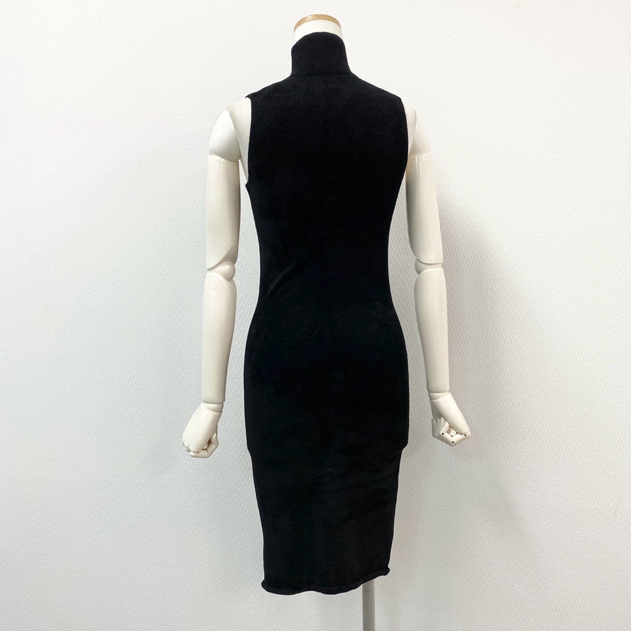 42h22《極美品》Theory セオリー TNECK DRESS Tネックドレス マイクロベルベット ワンピース P ブラック レディース 女性用k02i
