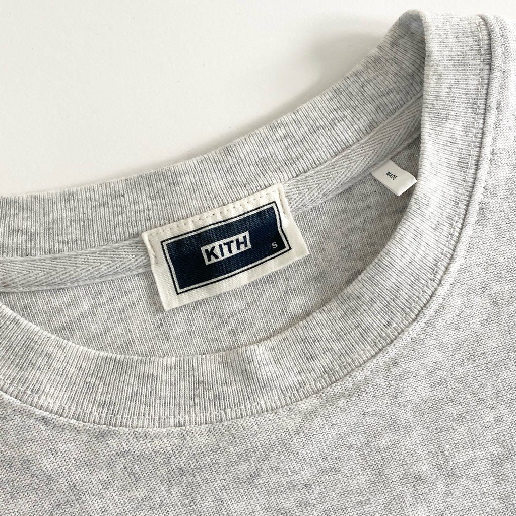 2d10-2 KITH キス Quinn Pocket クインポケット ロングスリーブTシャツ 長袖 ロンT ロゴ KHM030317 S グレー コットン100%