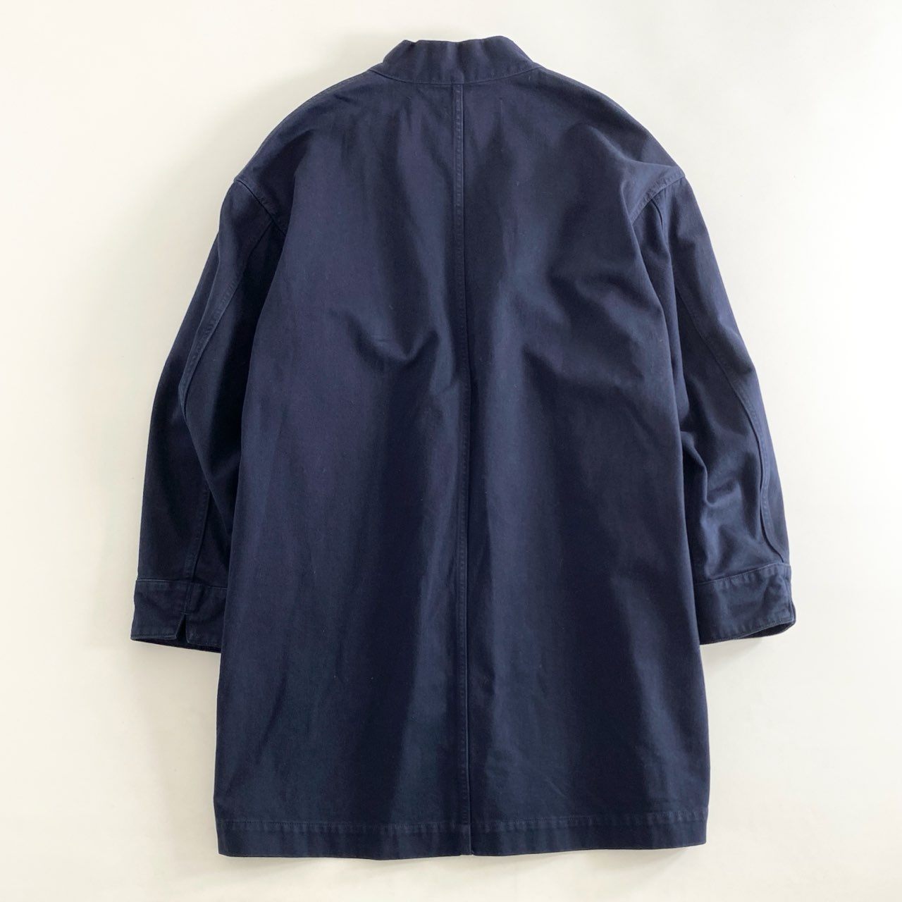 59g26 UNITED ARROWS & SONS ユナイテッドアローズ&サンズ LONG TOMMY SHIRT ロングトミーシャツ ガウン ジャケット コート 5525-211-0262 Sサイズ ネイビー コットン