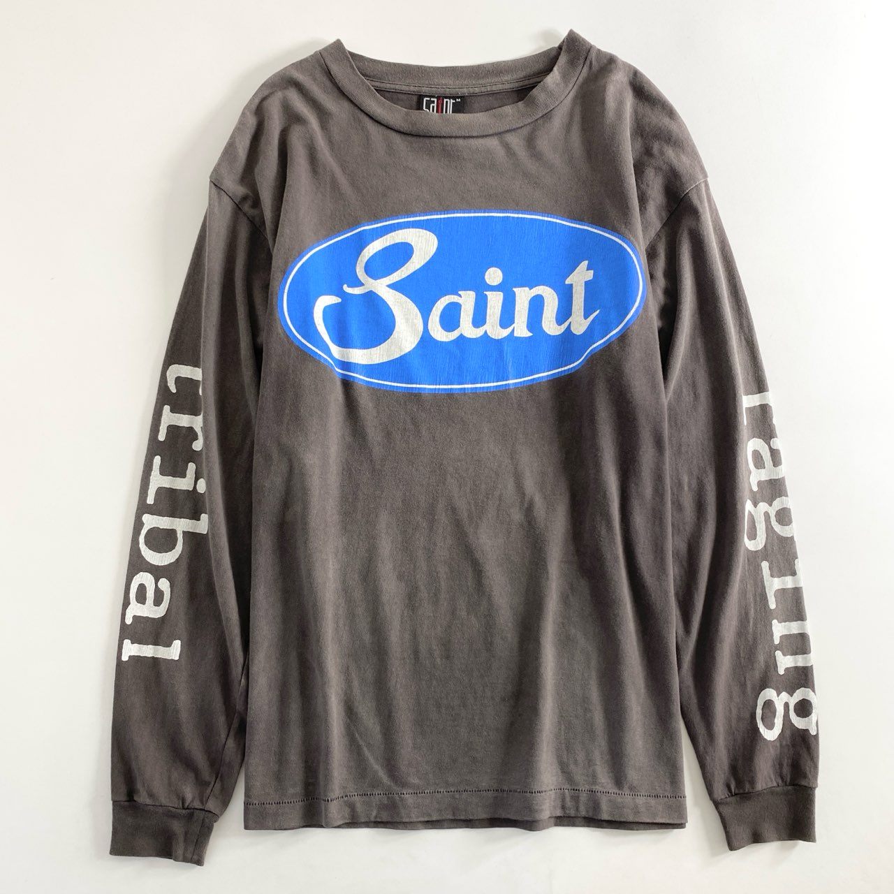 60e11 SAINT MICHAEL セントマイケル Ford Tee LS TEE TWAR BLACK 長袖Tシャツ カットソー プリント ロンT ロングスリーブ SM-S22-0000-033 Mサイズ ブラック コットン